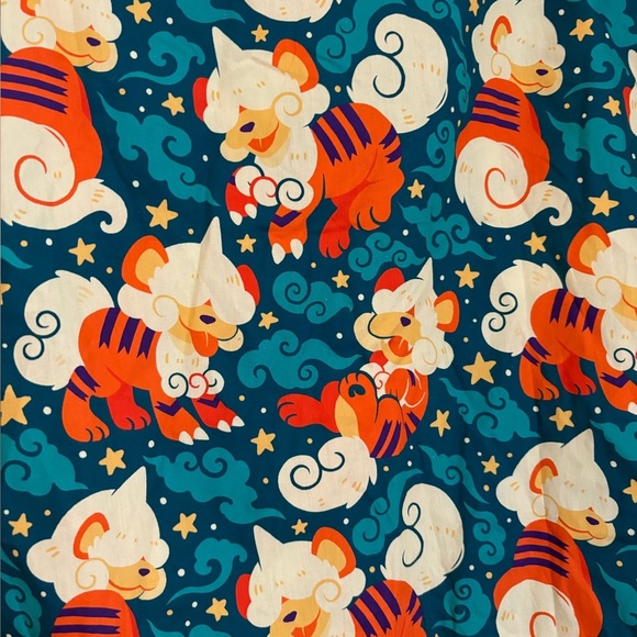 Hisuian Growlithe Pokemon Button Up Hawaiian Shirt Star Salts - Picture 3 of 9